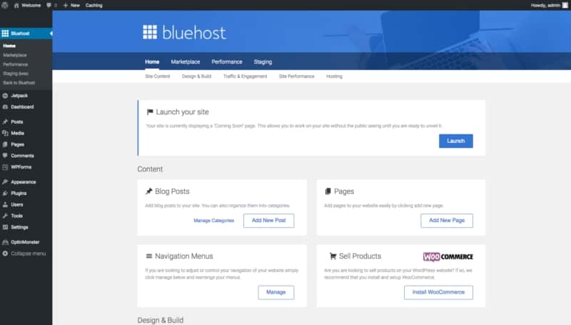 Blue Fash service . how to start a wordpress blog with bluehost