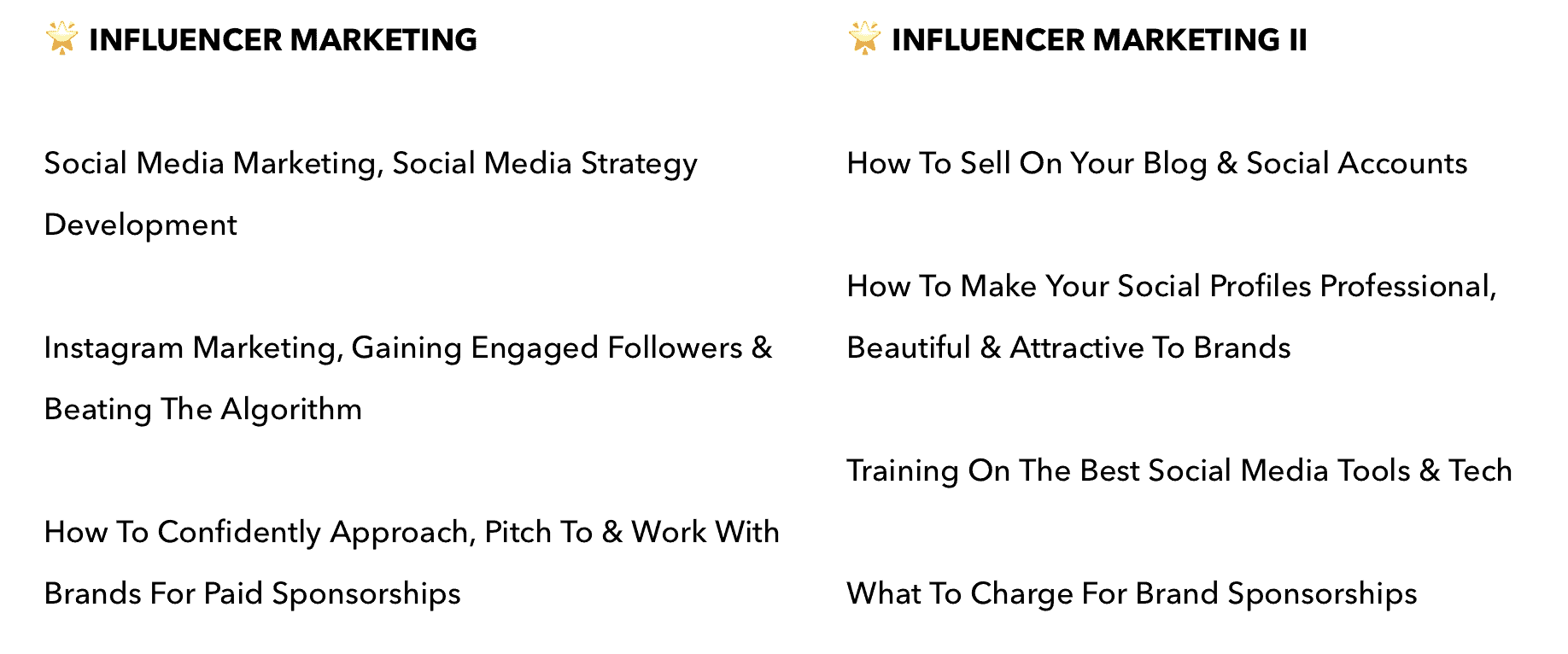 become a micro influencer - course outline