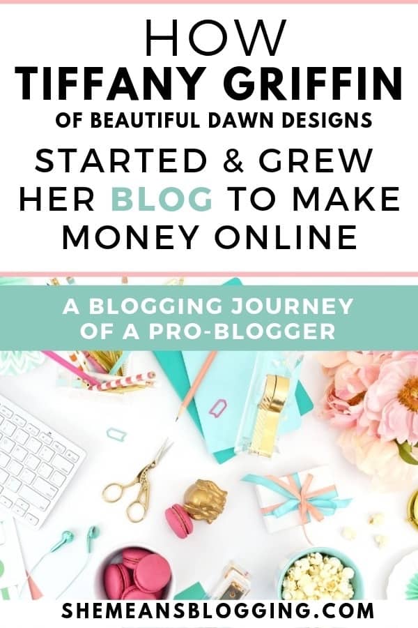 Read on to find out how this pro blogger (Tiffany Griffin) started & grew her blog to make money online! Get motivated by her inspiring blogging journey. Learn pro blogging tips! Find out how she used different income streams to make money online #bloggingtips #makemoneyonline #blogtips #businesstips 