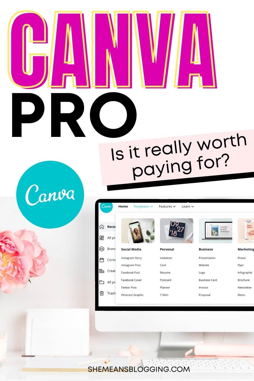 Is it really worth paying for Canva PRO? Let me share with you power features of using Canva pro and how extremely I have found canva pro useful for my business. Even my graphics got better with canva pro! #canvatips #bloggingtips #bloggingforbeginners #graphic
