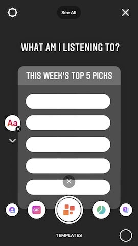 Top 5 Favorites Instagram Story Template (use Questions feature)  Instagram  story questions, Instagram story, Instagram questions