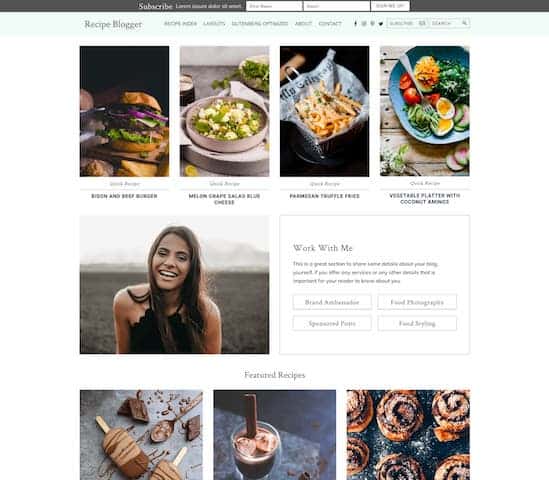 recipe wordpress theme for female food bloggers