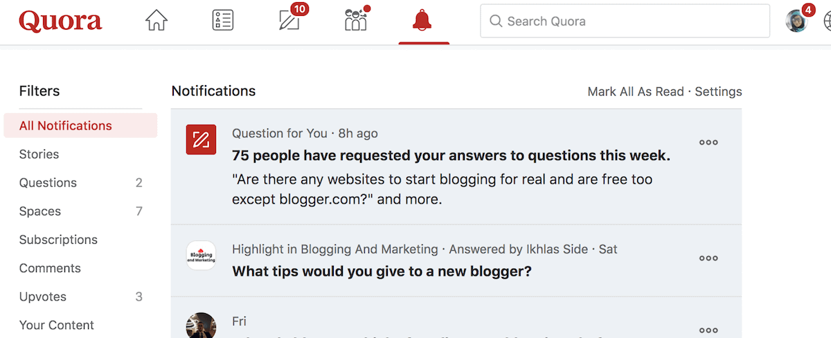 Quora - blogging platform
