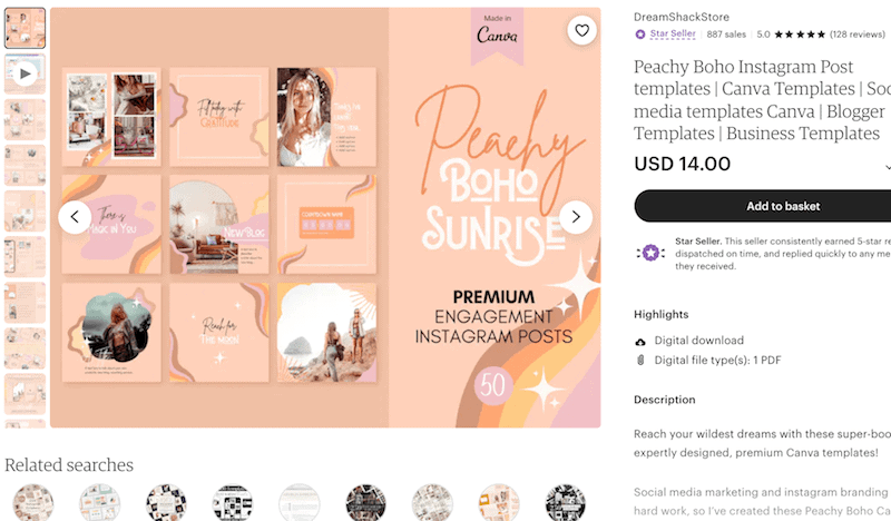 sell canva templates on etsy